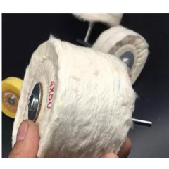 珍珠布輪加厚絨布輪大黃色白色純棉布輪 鏡面拋光輪柄6mm
