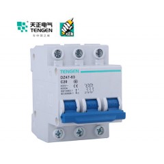 天正電氣（TENGEN） 空氣開關(guān) 3P C 20A 4.5KA 01060020302 DZ47-63 微型斷路器